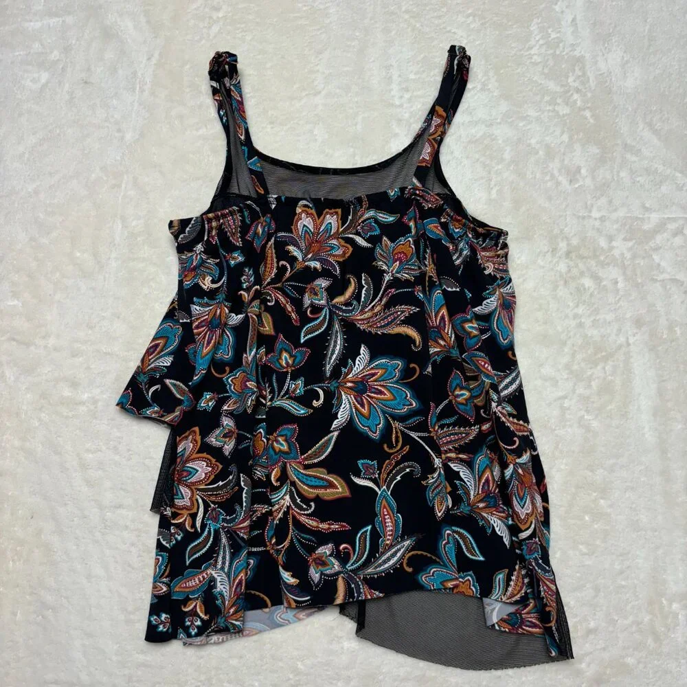 MiracleSuit Mirage Multicolor Floral Underwire Tankini Swim Top‎ Size 10